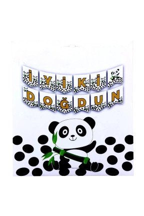 BÜYÜK BANNER PANDA İYİKİ DOĞDUN UZAR YAZI