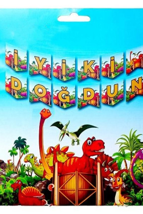 BÜYÜK BANNER DİNAZOR İYİKİ DOĞDUN UZAR YAZI