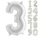16 INC FOLYO BALON RAKAM GÜMÜŞ 3
