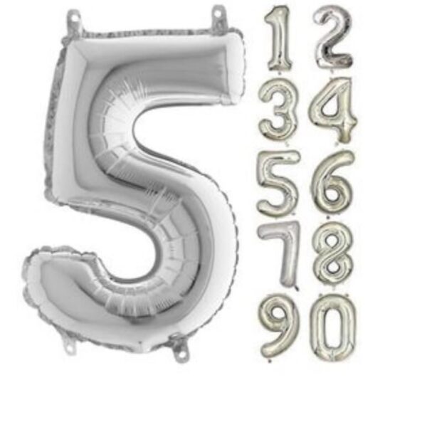 16 INC FOLYO BALON RAKAM GÜMÜŞ 5