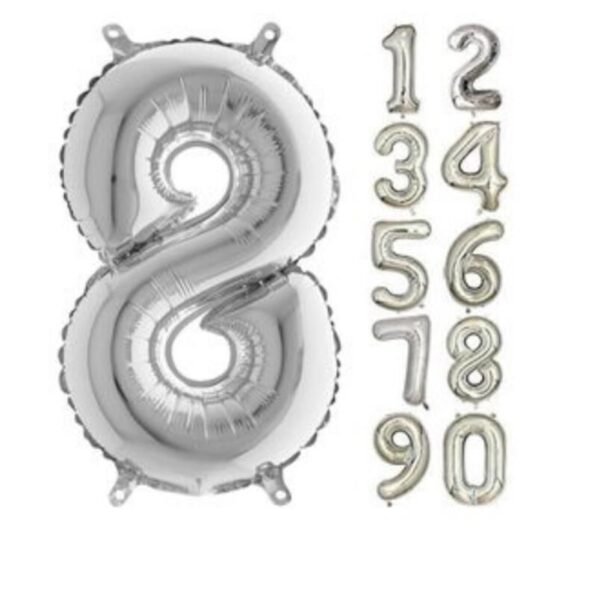 16 INC FOLYO BALON RAKAM GÜMÜŞ 8