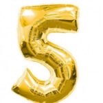34 İNC FOLYO BALON RAKAM ALTIN 5