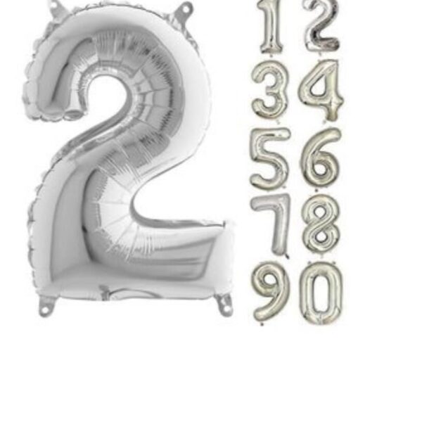 40 INC FOLYO BALON RAKAM GÜMÜŞ 2
