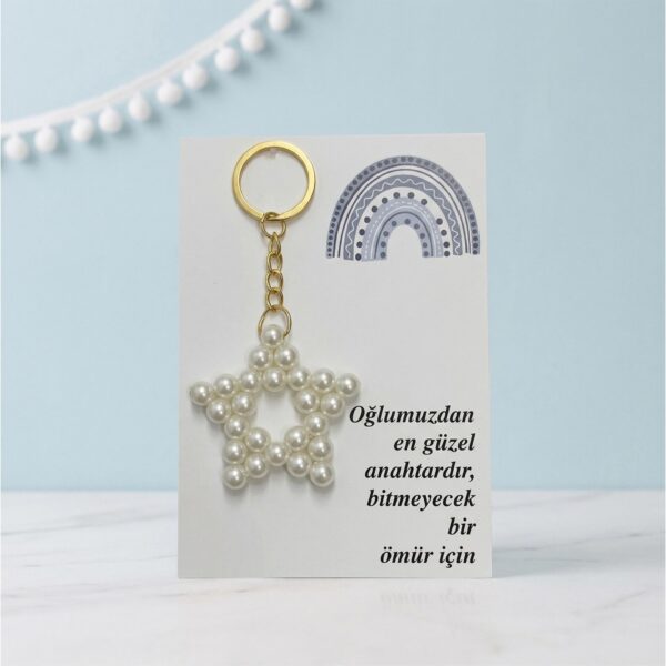 ANAHTARLIK İNCİLİ YILDIZ 25 Lİ NO:06