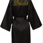 BRİDE SABAHLIK SİYAH GOLD YAZILI