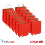 ÇANTA BÜKÜM SAPLI 31 X 12 X 41 H (25AD) KIRMIZI