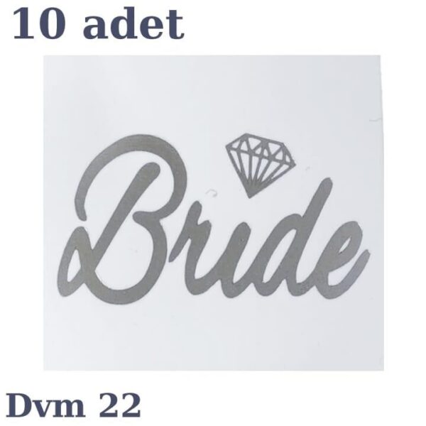 DÖVME BRİDE GÜMÜŞ ELMAS NO:22 10 LU