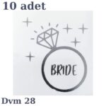 DÖVME BRİDE GÜMÜŞ YÜZÜK NO:28 10 LU