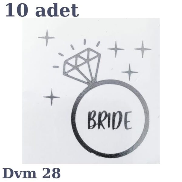 DÖVME BRİDE GÜMÜŞ YÜZÜK NO:28 10 LU
