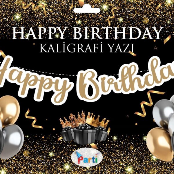 KOREOGRAFİ YENİ BANNER HAPPY BIRTHDAY GOLD