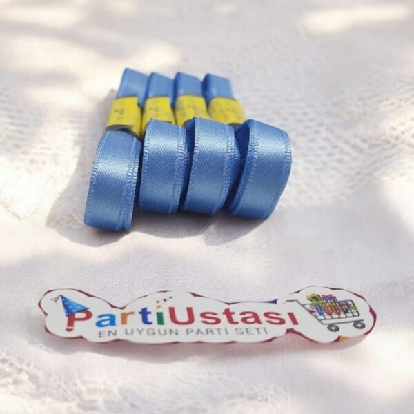 KURDELE SATEN 1 CM 10 METRE (1 PK 10 AD) MAVİ