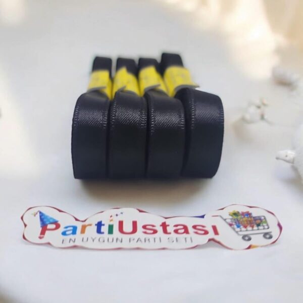 KURDELE SATEN 1 CM 10 METRE (1 PK 10 AD) SİYAH