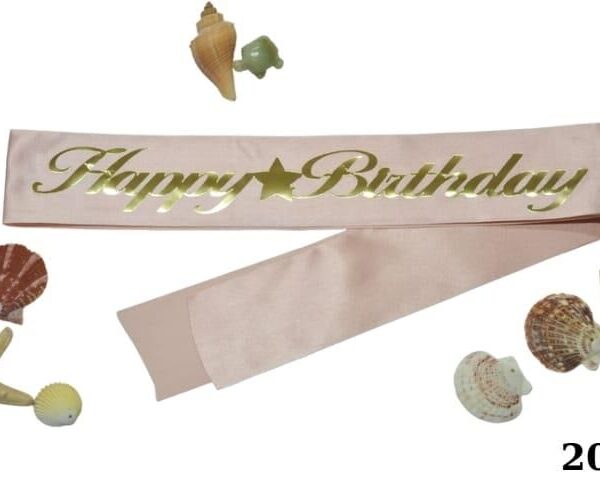 KUŞAK HAPPY BİRTDAY PEMBE ALTIN