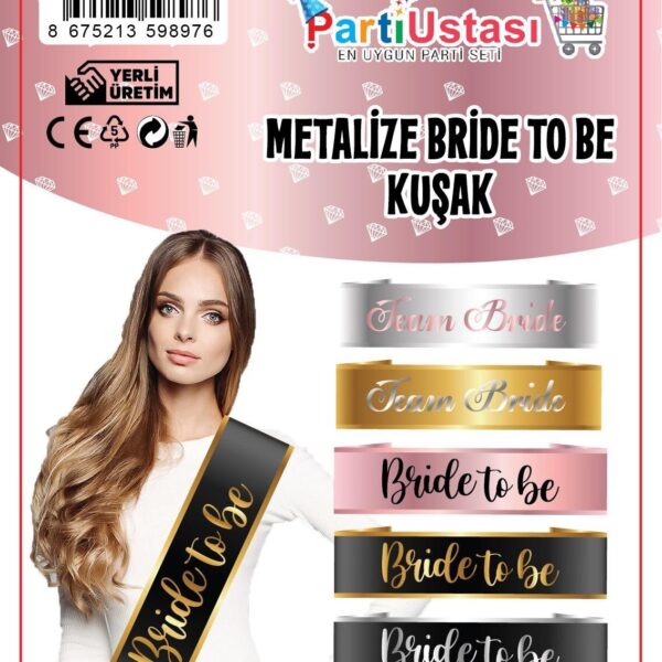 KUŞAK PARLAK BRİDE TO BE SİYAH