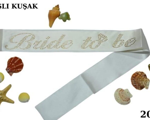 KUŞAK TAŞLI BRİDE TO BE BEYAZ ALTIN