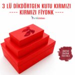 KUTU 3 LÜ DİKDÖRTGEN KIRMIZI
