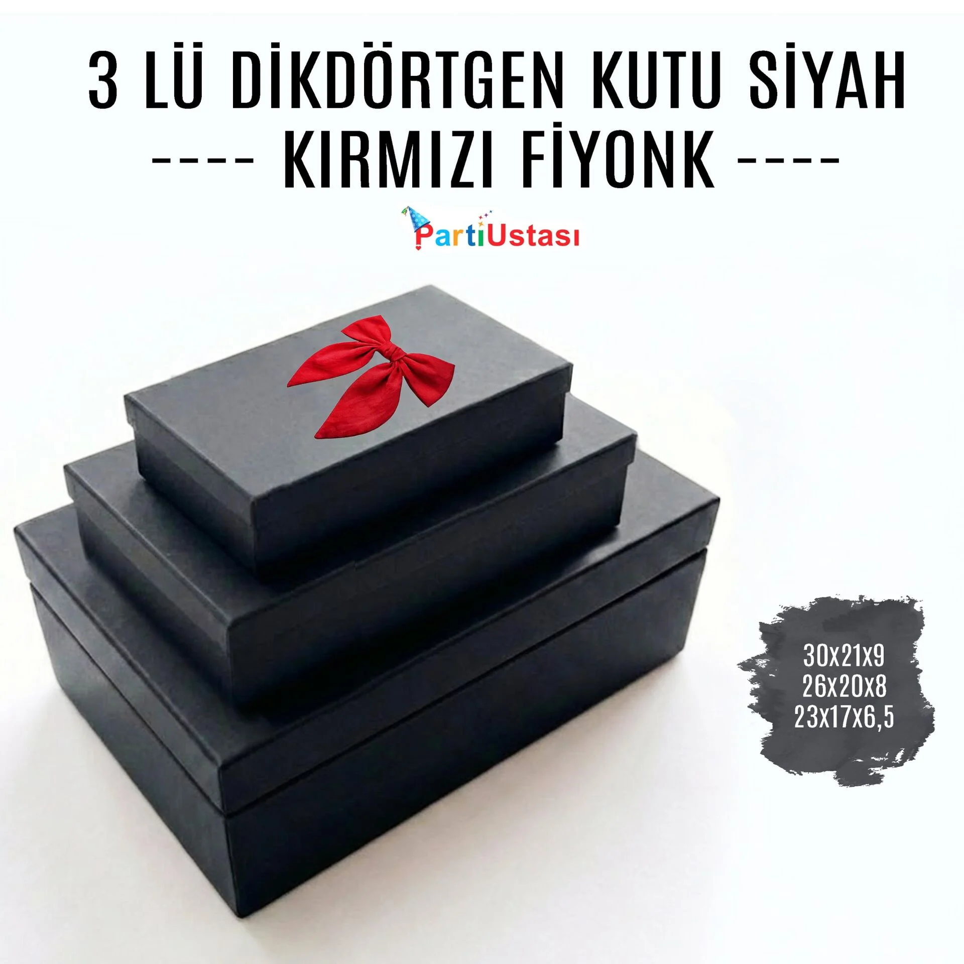 KUTU 3 LÜ DİKDÖRTGEN SİYAH KUTU 3 LÜ DİKDÖRTGEN SİYAH - Görsel 1