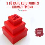 KUTU 3 LÜ KARE KIRMIZI