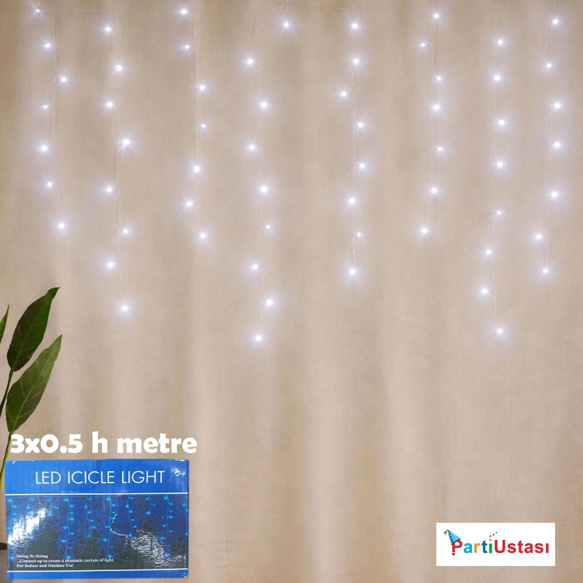 LED PERDE 3 X 0.5 H METRE BEYAZ LED PERDE 3 X 0.5 H METRE BEYAZ - Görsel 1