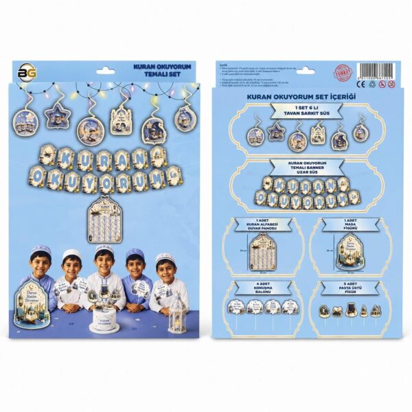 PARTİ SETİ KURAN OKUYORUM MAVİ