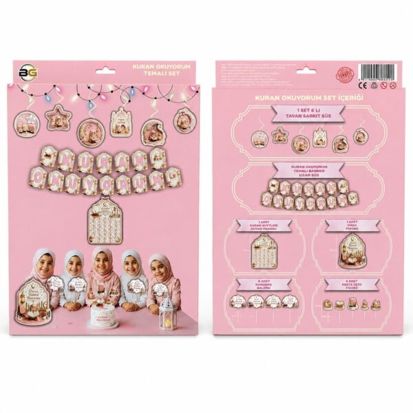 PARTİ SETİ KURAN OKUYORUM PEMBE