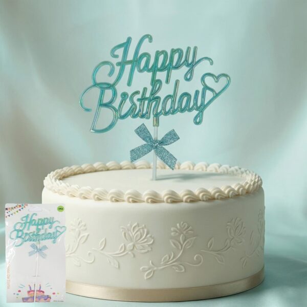 PASTA YAZISI PLASTİK FİYONKLU HAPPY MAVİ