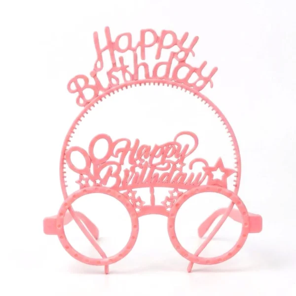 PLS RENKLİ GÖZLÜK TAÇ HAPPY BİRTHDAY PEMBE