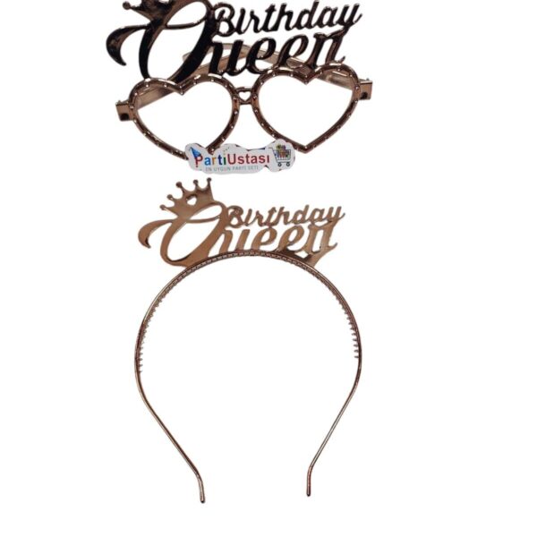 PLS SET TAÇ GÖZLÜK BİRTHDAY QUEEN BRONZ