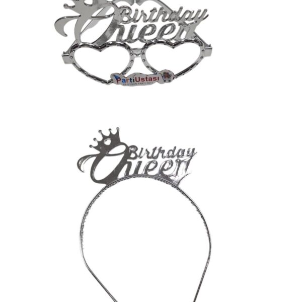PLS SET TAÇ GÖZLÜK BİRTHDAY QUEEN GÜMÜŞ