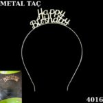TAÇ METAL HAPPY BIRTHDAY ALTIN