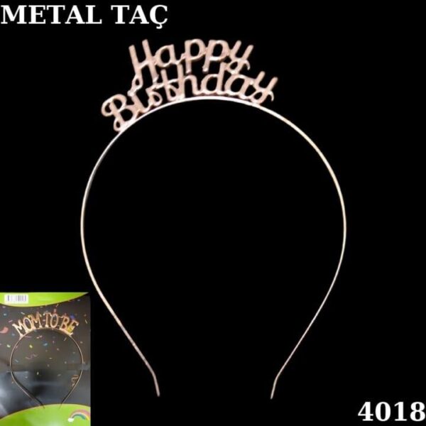 TAÇ METAL HAPPY BIRTHDAY BRONZ