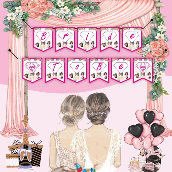 YAZI ZARF BANNER BRİDE TO BE PEMBE