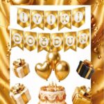 YAZI ZARF BANNER İYİKİ DOĞDUN GOLD YENİ