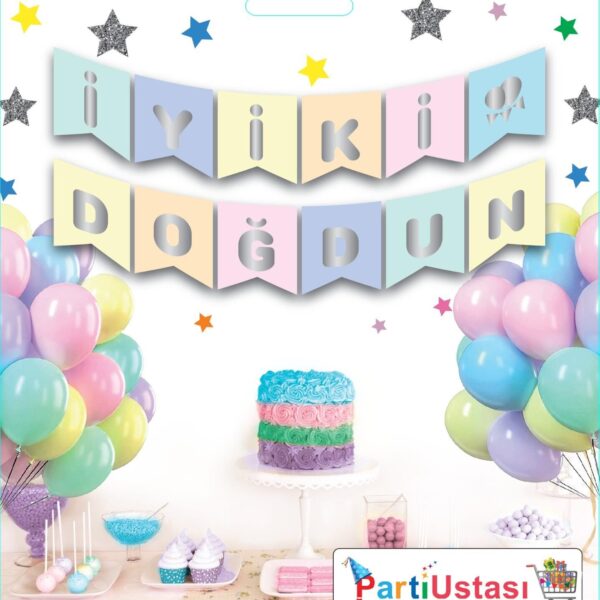 YAZI VARAKLI ZARF BANNER İYK DOĞDUN MACARON GÜMÜŞ